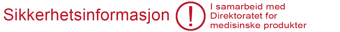 Logo til kjære helsepersonell-brev der det står "Sikkerhetsinformasjon i samarbeid med Direktoratet for medisinske produkter"