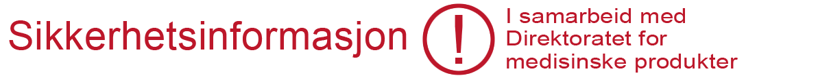 Logo til kjære helsepersonell-brev der det står "Sikkerhetsinformasjon i samarbeid med Direktoratet for medisinske produkter"